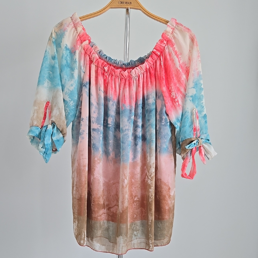 Women's Multicolor Off-Shoulder Top